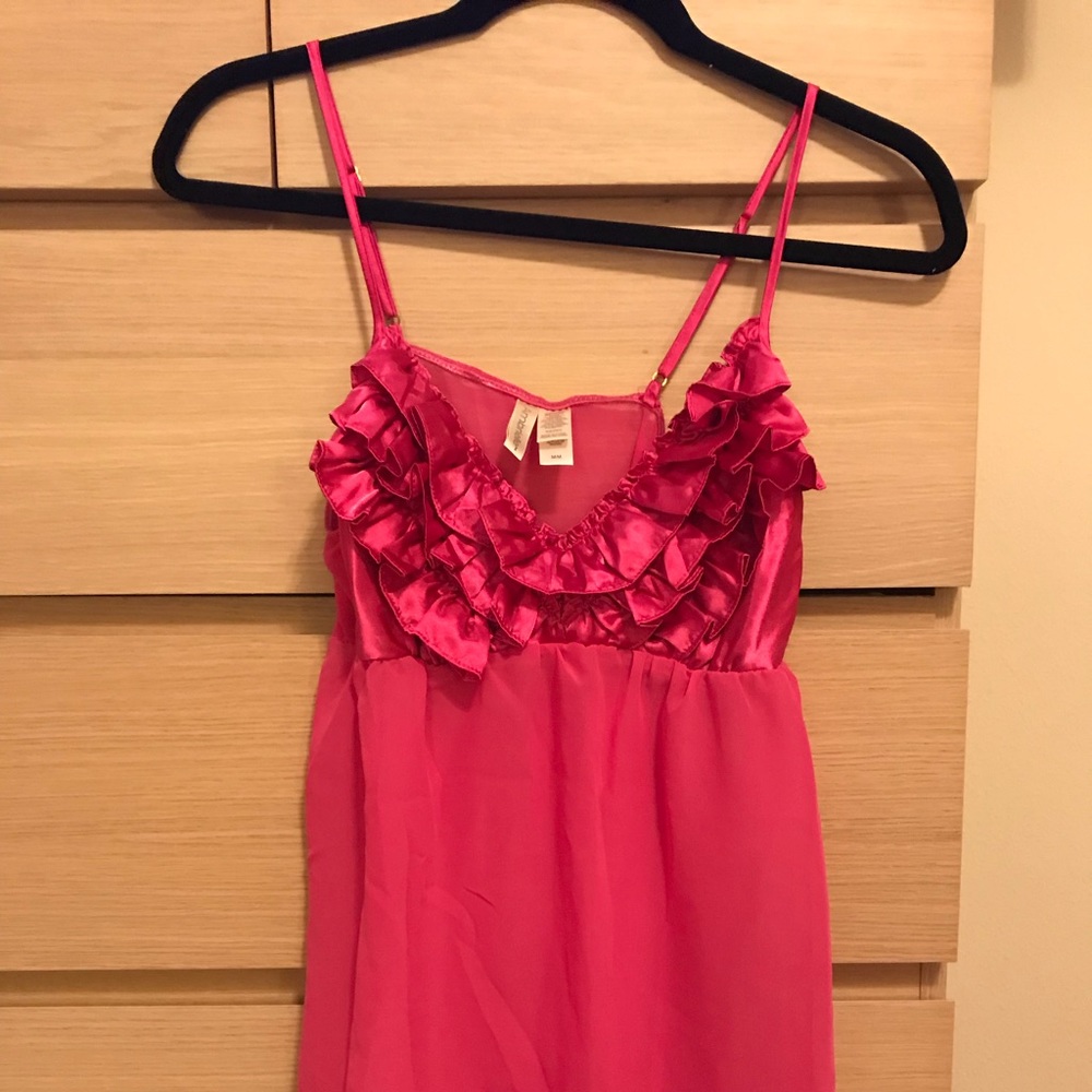 NWOT- Raspberry Ruffle Nightie w/matching panties